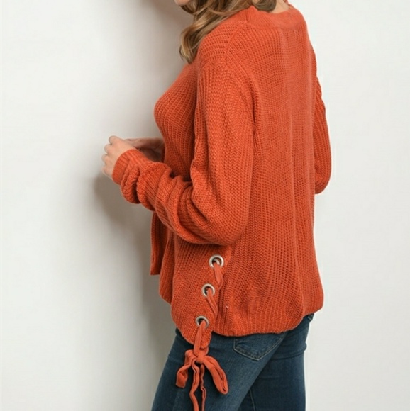 SETTLEDOWN Orange Long Sleeve Sweater - Picture 4 of 5